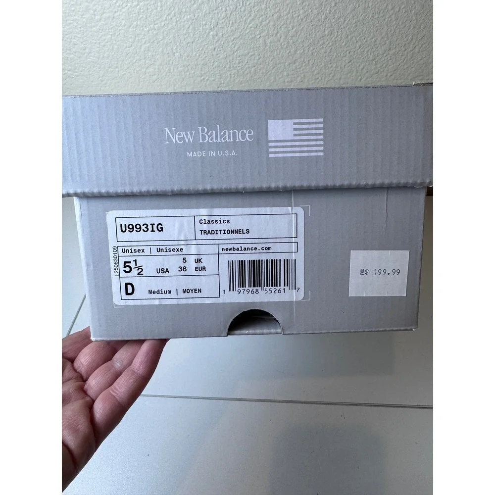 New Balance 993 Made in USA Grey Sneakers Women 5.5 Medium U993IG Minimalist‎